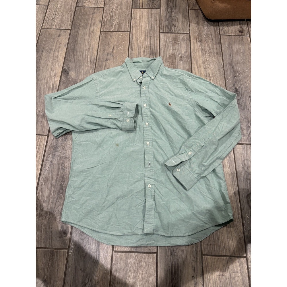 Ralph Lauren Men's XL Classic Fit Long‎ Sleeve Button Down Oxford Shirt Green